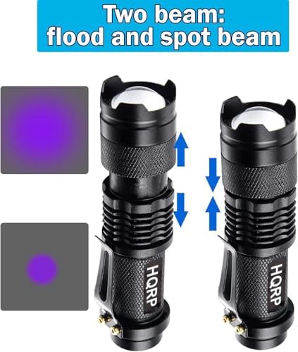 HQRP Powerful 365nm 3 Watt LED Flashlight Blacklight for Rocks, Stones, Illumination, Detection of Uranium, Vaseline, Depression Glass