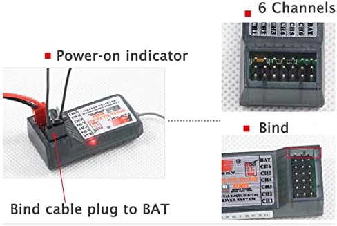 FS-R6B 2.4G 6 Channel Receiver Radio Model Remote Control Receiver for RC Car FS-i10, FS-i8, FS-i6X, FS-i6, S-TH9X, FS-T6, FS-CT6B, FS-T4B, FS-GT2