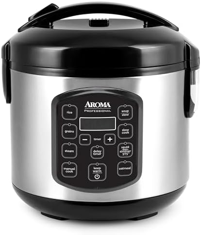 Aroma Housewares 8-Cup (Cooked) (4-Cup UNCOOKED) Digital Rice Cooker and Food Steamer (ARC-914D),White