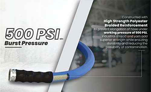 AG-LITE BSALONE50 1" x 50' Hot/Cold Water Rubber Garden Hose, 100% Rubber, Ultra-Light, Super Strong, 500 PSI, 50F to 190F Degrees