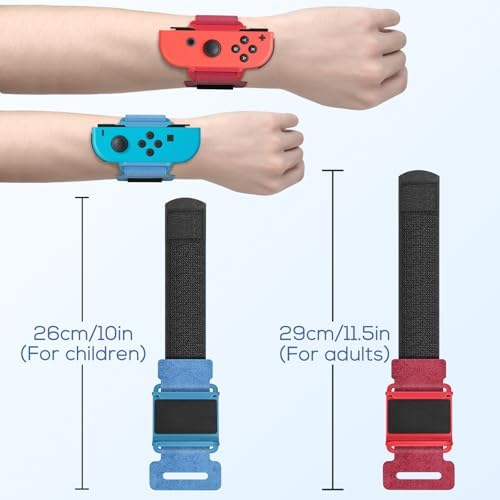 YUANHOT Adjustable Wrist Bands for Switch Joy-Con, Dance Workout, 2 Pack