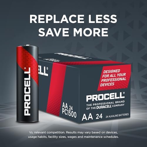 PROCELL AA Alkaline Batteries 1.5V, 144-Count Bulk Pack, Made in USA | Professional facility and medical device power, ANSI/IEC LR6, 3, 075 mAh