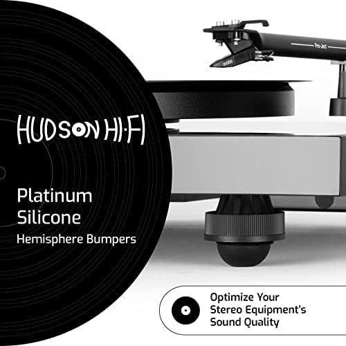 Hudson Hi-Fi Speaker Isolation Feet (4-Pack, 1") – Adhesive Silicone Anti-Vibration Pads for Speakers, Turntables, Subwoofers & Amplifiers, Supports 5-18 lbs Per Pad