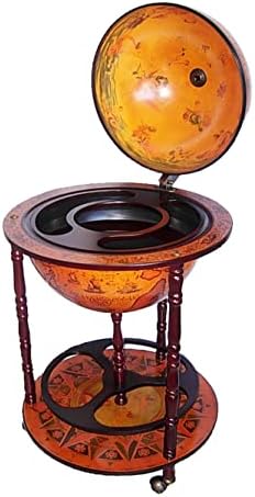 37" Inch Antique Style Wooden Globe Bar Hidden Bar