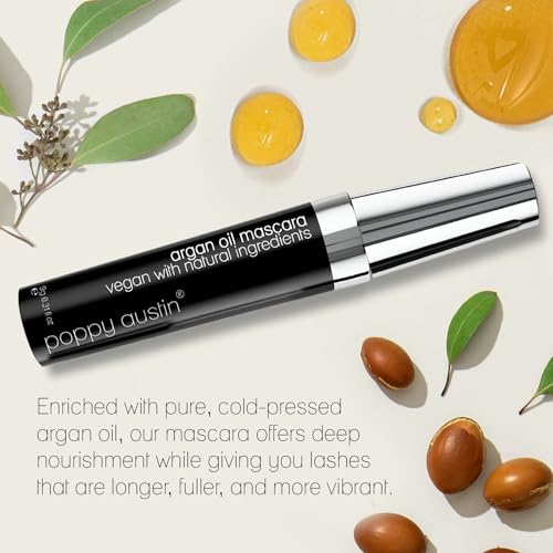 Poppy Austin Organic Mascara Black, Hypoallergenic, Waterproof, 0.31 Fl Oz