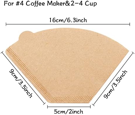 YQL #4 Cone Coffee Filters, 200 Count Paper Filters for Ninja Coffee Makers