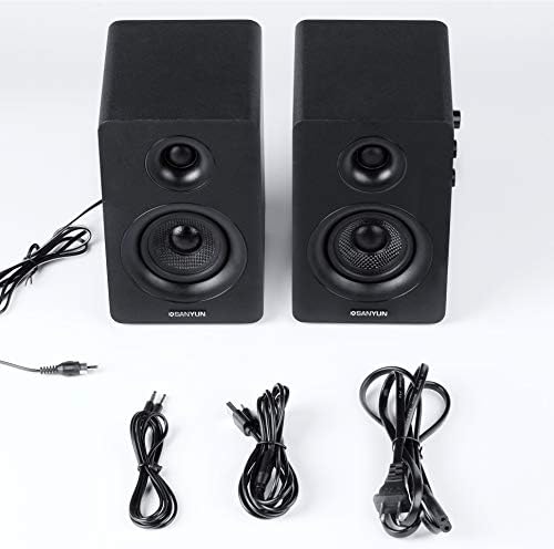 Sanyun SW208 3" Active Bluetooth 5.0 Bookshelf Speakers, Built-in 24bit DAC