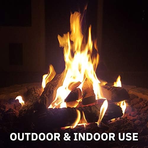 GASPRO Ceramic Logs for Gas Fireplace, 10-Piece Vented Faux Logs for Indoor Natural Gas Fireplace, Large Size