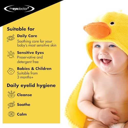 The Eye Doctor Sensitive Baby Eye Wipes x40 - Sterile Baby Eyelid Wipes for Daily Care - Preservative