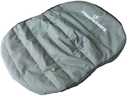 POWERWORKS Weatherproof Deluxe Riding Lawn Mower Seat Cover, Medium, Black | For Seats 12.4-14.1" High, 600D Oxford Cloth, Storage Pockets