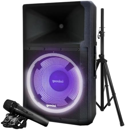 Gemini 15" Bluetooth PA Speaker, 1800 Watts, 3-Ch Mixer (GSP-2200)