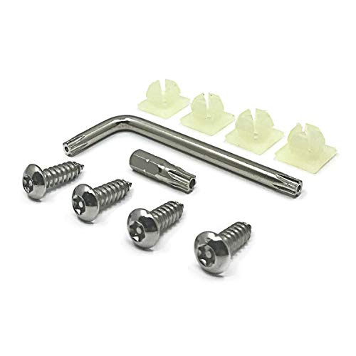 OttoSpeed Anti-Theft Security Screws for License Plate - Rustproof Fastener with Theft-Proof Black Stainless Steel Screws, Nylon Screw Inserts