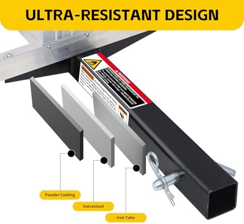 MaxxHaul 70108 Aluminum Cargo Carrier With High Side Rails- Trailer Hitch Mount For RV's, Trucks, SUV's, Vans, Cars With 2" Hitch Receiver - 500-lb Load Capacity, Grey, 49" x 22.5"