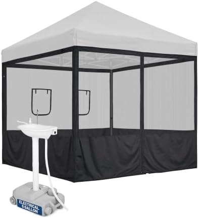 Yescom Pop Up Canopy Half Mesh Sidewall with Window 10x10Ft for Food Booth