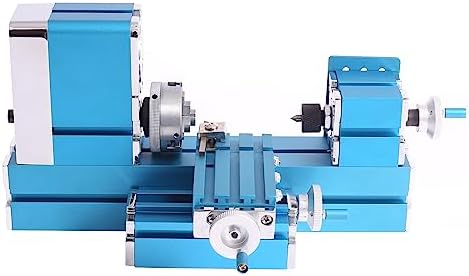 Mini Metal Lathe Machine CNC DIY Tool Benchtop Wood Lathe Woodworking for Hobby Sience Education Modelmaking, AC110V 50/60HZ