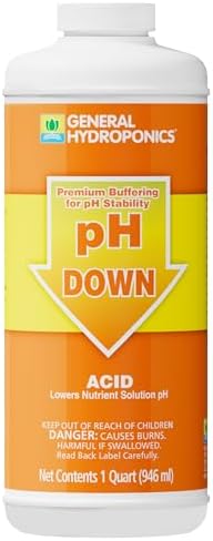 General Hydroponics pH Up Liquid Premium Buffering For pH Stability, Quart