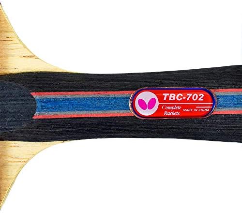 Butterfly B702FL Shakehand Table Tennis Racket | China Series | Powerful Carbon Blade and Rubber Combination with Racket Case | Recommended for