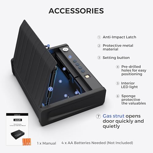 awesafe Biometric Gun Safe for Pistol, 3 Ways Quick Access with Fingerprint Digital PIN Key