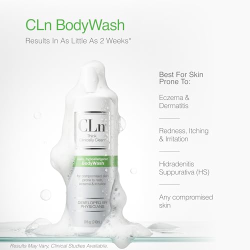 CLn® BodyWash - Non-Drying Body Wash, For Compromised Skin Prone to Eczema, Dermatitis, Rash & Hidradenitis Suppurativa, Fragrance-Free & Paraben-Free, 8 fl oz.