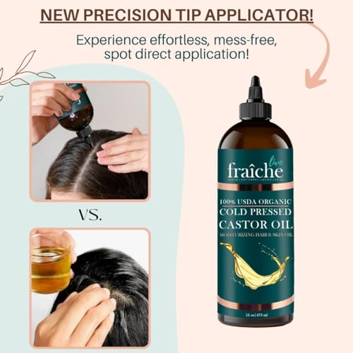 Organic Castor Oil Eyelash Growth Serum, Eyebrow Lash Serum for Hair Growth