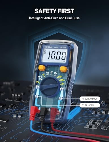 AstroAI DM130B Multimeter, 4000 Counts, Auto-Ranging, Capacitance Testing