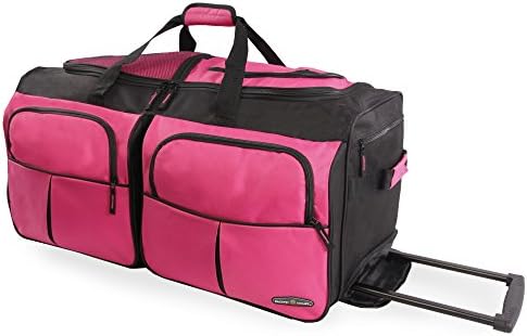 Pacific Coast Unisex 30" Large Rolling Duffel Bag, Red, One Size