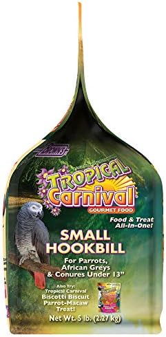 F.M. Brown's Tropical Carnival Gourmet Bird Food for Parrots, African Greys, and Conures Under 13", Probiotics for Digestive Health