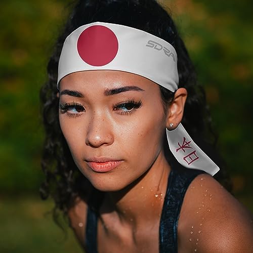 Suddora Country Flag Tie Headband with National Flag, Breathable Sweatband for National Sports Events, Non-Slip Fabric Sweatband for Soccer, Tennis