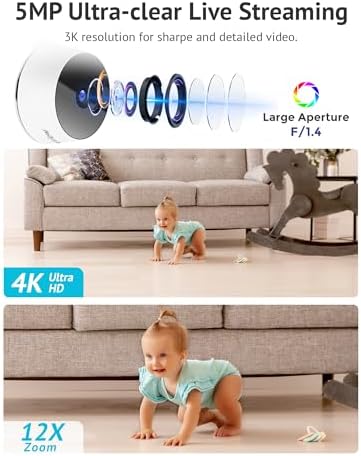 LaView Security Cameras 4pcs, Home Security Camera Indoor 1080P, Wi-Fi Cameras Wired for Pet, Motion Detection, Two-Way Audio, Night Vision, Phone App