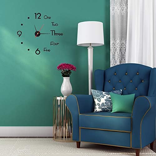 10-20 Inch DIY Wall Clock 3D Frameless Silent Non Ticking