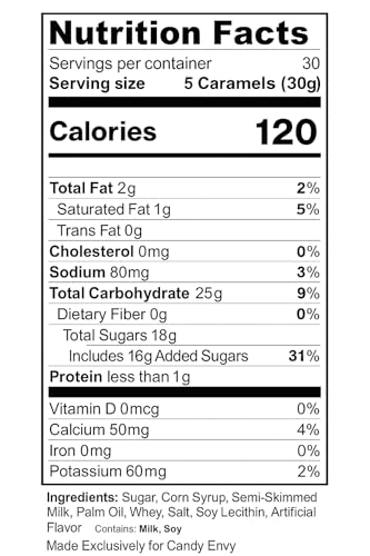 Candy Envy - Individually Wrapped Caramels - Red Wrapper - 2 Pound Bulk Red Candy