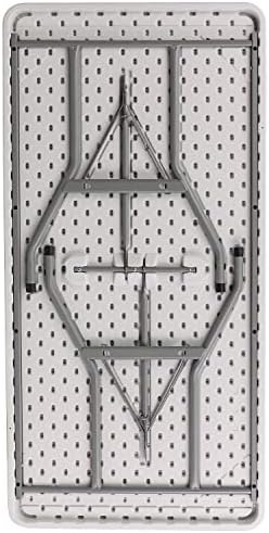 Flash Furniture 5 ft Plastic Folding Table, Granite White | Durable Construction, Commercial Use