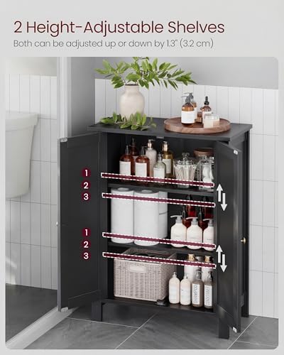 VASAGLE Floor Storage Cabinet, Freestanding Storage Unit with 3 Drawers, 1 Adjustable Shelf, for Bathroom Living Room Dining Kitchen, 11.8 x 23.6 x 31.5 Inches, Cloud White UBBC049WH01S