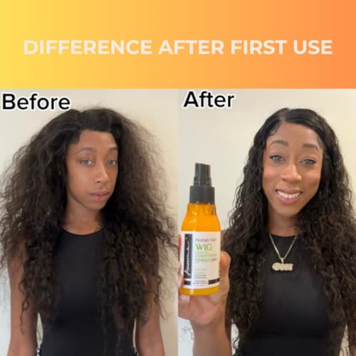 Awesome Human Hair Wig Leave in Conditioner Spray, pH5, Detangler & Easy Combing, Promoting Silkiness, Shine & Freshness, preventing Dryness (7 fl oz) | Full-size camellia oil mist that brings dry human hair wigs back to life