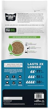 World's Best Cat Litter Lotus Blossom Scented, Odor Control, 32 lb Bag