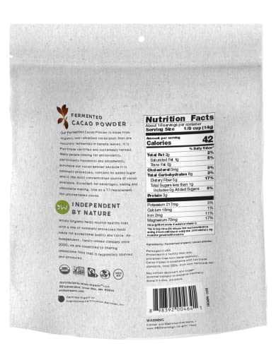 Wildly Organic Fermented Cacao Powder 8 Oz Bag | Perfect for Skin, Smoothies, Yogurt, Oatmeal, Chocolate, Fudge, Baking, & Hot Cocoa