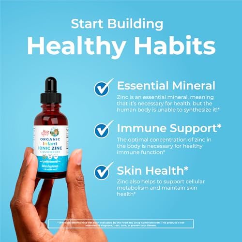 MaryRuth Organic Infant Ionic Zinc Liquid Drops, Unflavored, Vegan, 2 Fl Oz