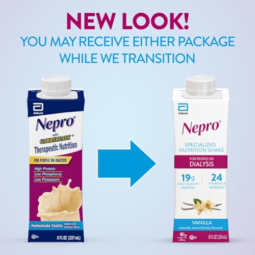 Nepro Renal Nutrition Shake for People on Dialysis, Vanilla Tetra, 24ct