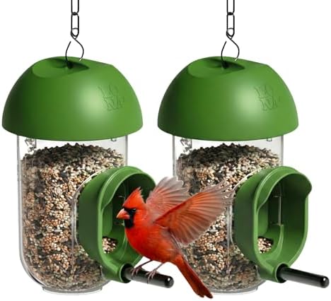 LONA Bird Feeders for Outdoors, Tube Feeder Weatherproof with Multiple Hanging Methods, Wild Bird Feeding Silo for Outside, 3 Port