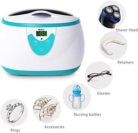 Ukoke UUC06S Ultrasonic Cleaner, Professional Jewelry Cleaner for Eyeglasses, Rings and Watches, 42kHz Portable Sonic Cleaner with 600ml Capacity Stainless Steel Tank