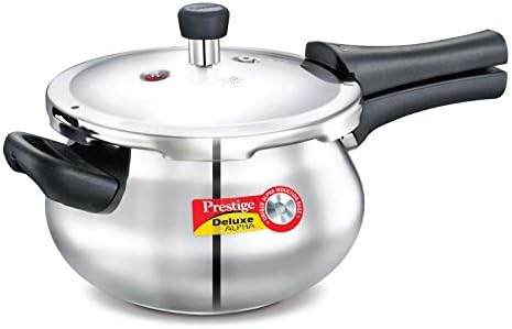 Prestige 3.3-Liter Deluxe Alpha Induction Base Stainless Steel Baby Handi, Small, 8"D x 13"W x 6"H, Silver