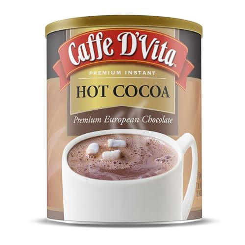 Caffe D'Vita Sugar Free Hot Cocoa Mix, Gluten Free - 10 Oz Can | Hot Chocolate Mix, Low Fat, No Cholesterol, No Hydrogenated Oils or Trans Fat, Kosher, Cocoa Bulk