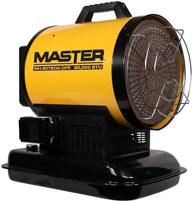 Master 80,000 BTU Kerosene/Diesel Radiant Heater, Portable Forced Air Heater for Indoor, Construction, Shop, Garage, Greenhouse