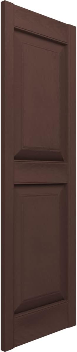 Ekena Millwork LP2S14X05500MG Lifetime Vinyl Standard Two Equal Panels with Raised Panel Shutters, 14 3/4" W x 55" H, Midnight Green, 1 Piece
