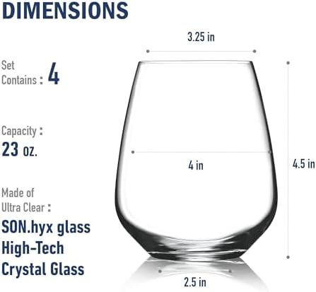 Luigi Bormioli Crescendo Bourgogne Wine Glasses - Clear, Set of 4