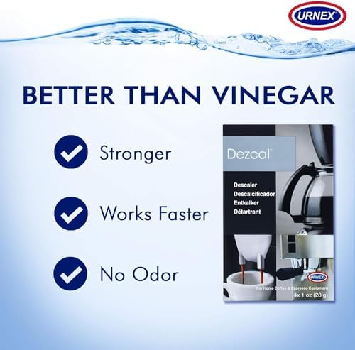 Descaling Powder Solution - 4 Uses - Activated Scale Remover for use with Keurig 1.0/2.0, Home Coffee and Espresso Machines, Kettles, Garment Steamers