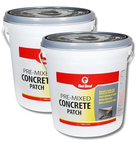 Red Devil 0645 Concrete Repair Patch, Cement Crack Filler, 5.5 Oz Squeeze Tube, Pre-Mixed, Pack of 1, Gray, Made in USA
