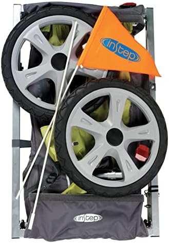 Sync Single Seat Bike Child Trailer, Max Weight 40 lbs., 5-Point Harness, Folding Frame, Quick Release Wheels, Easy Storage