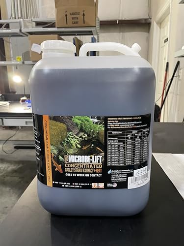 Microbe-Lift Concentrated Barley Straw Extract Plus Liquid Peat Conditioner for Ponds and Outdoor Water Garden, Safe for Live Koi Fish, Plants, and Decorations, 8 Ounces