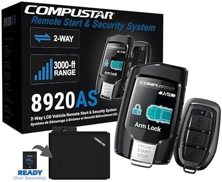 Compustar All-in-One CS8920-AS 2-Way Interactive LCD Remote Starter Kit & Alarm System (Up to 3,000-FT Range)